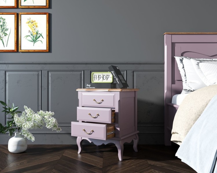 Прикроватная тумба Leontina Lavanda на три ящика арт ST9302/3L ST9302/3L-ET