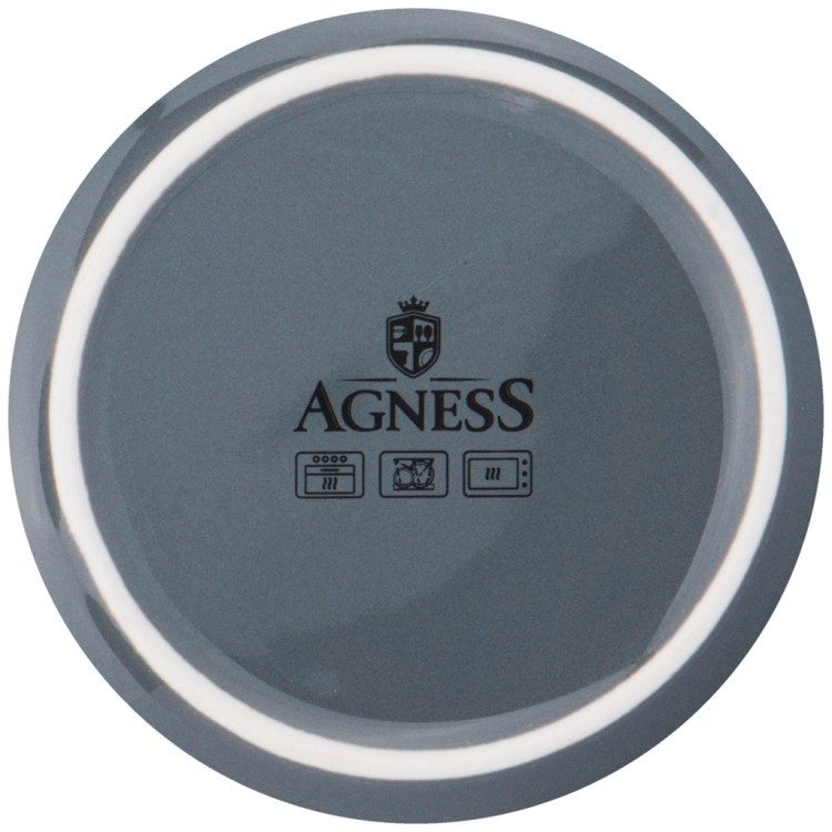 Кокотница с крышкой agness 15,4*11,9*8,1 см 460 мл серая Agness (189-305)