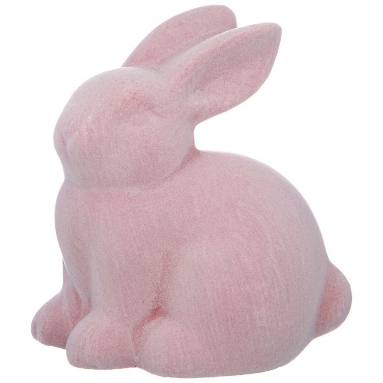 Фигурка"кролик велюр" цвет:розовый 11,5*8*12 см Lefard (100-713)