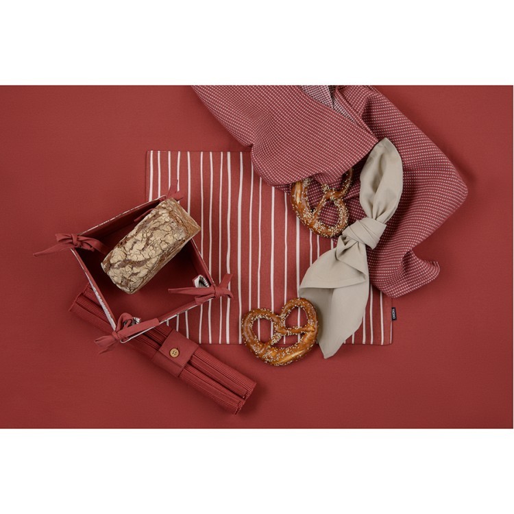 Корзинка для хлеба из хлопка терракотового цвета с принтом Цветы из коллекции prairie, 30х30 см (69733)