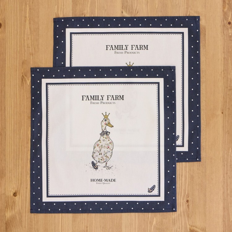 Набор салфеток из 2-х шт "family farm" ,40х40см,синий,100% хлопок,твил SANTALINO (850-742-83) Набор салфеток из 2-х шт "family farm" ,40х40см,синий,100% хлопок,твил SANTALINO (850-742-83)