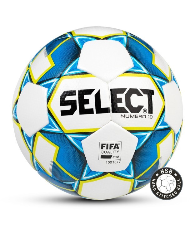 Мяч футбольный NUMERO 10 FIFA, №5, бел/син/зел (1480211)