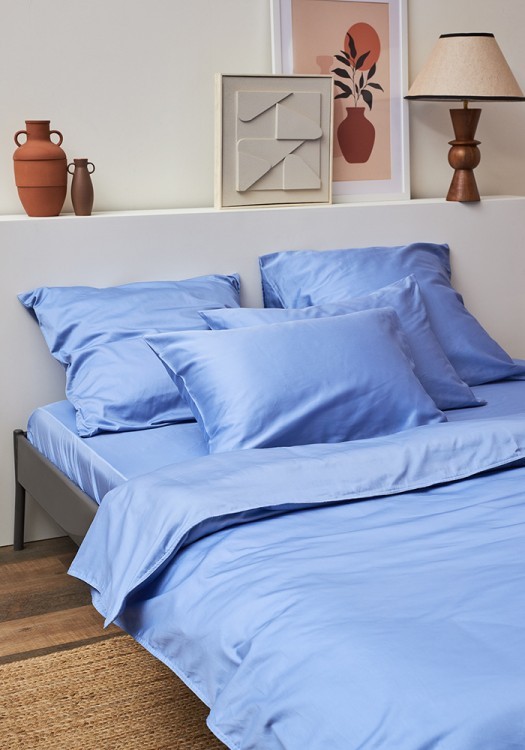 Простыня из премиального сатина сиреневого цвета из коллекции essential, 180х270 см (78479)