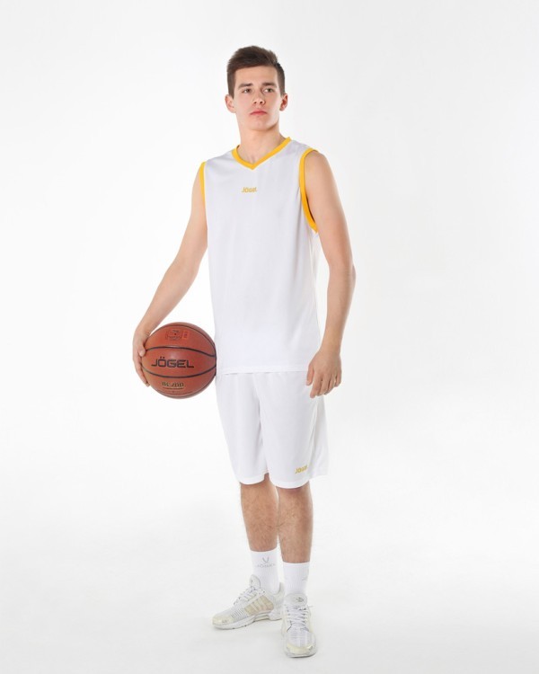 Майка баскетбольная JBT-1020-014, белый/желтый, детский (435867)