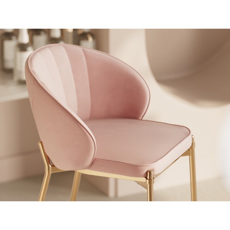 Стул барный coral, велюр, розовый (75339) Стул барный coral, велюр, розовый (75339)