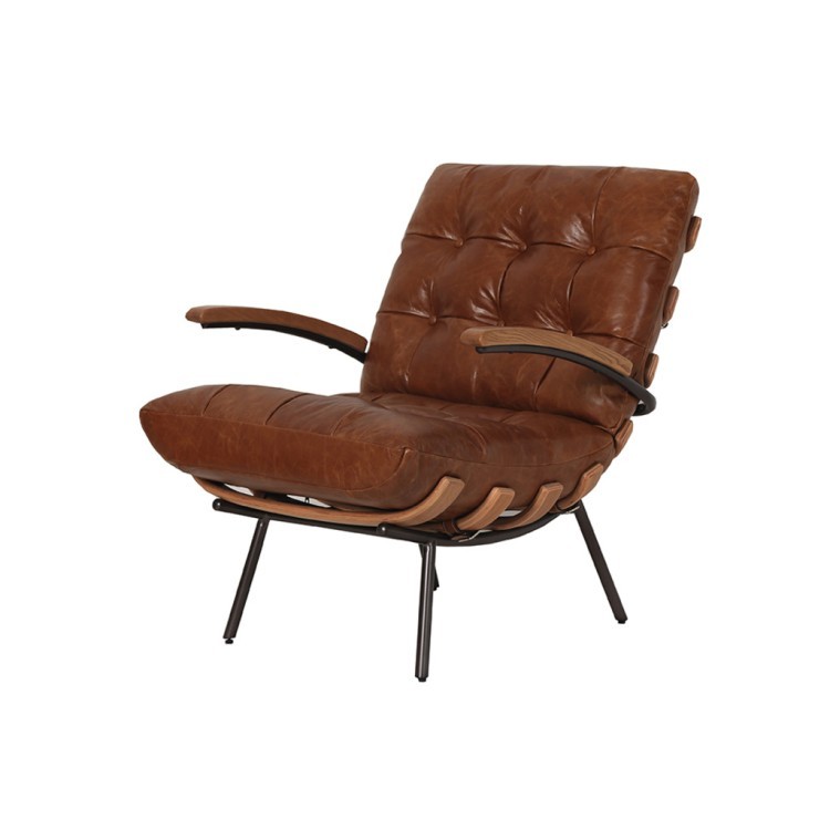 Кресло C0340D-1D/B65#, Кожа, Cuba brown, ROOMERS FURNITURE