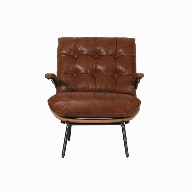 Кресло C0340D-1D/B65#, Кожа, Cuba brown, ROOMERS FURNITURE