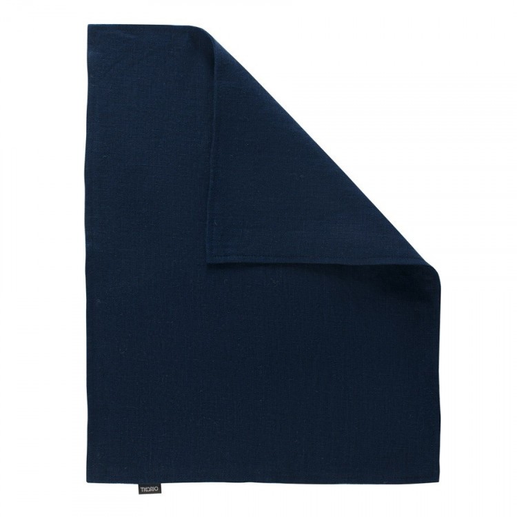 Салфетка двухсторонняя под приборы из умягченного льна темно-синего цвета essential, 35х45 см (63135)