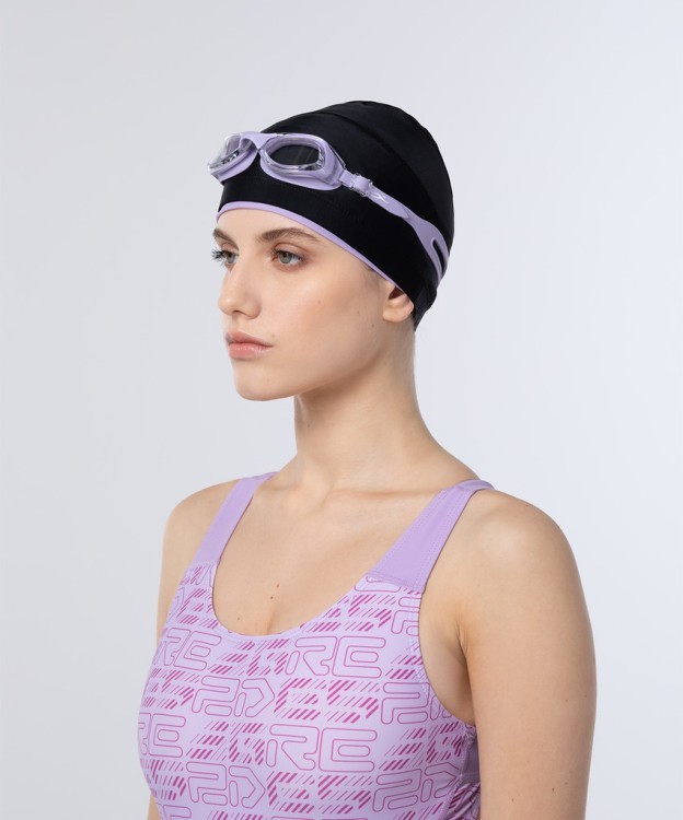 Шапочка для плавания Duplo Black/Lilac, полиамид, для длинных волос (1554496) Шапочка для плавания Duplo Black/Lilac, полиамид, для длинных волос (1554496)