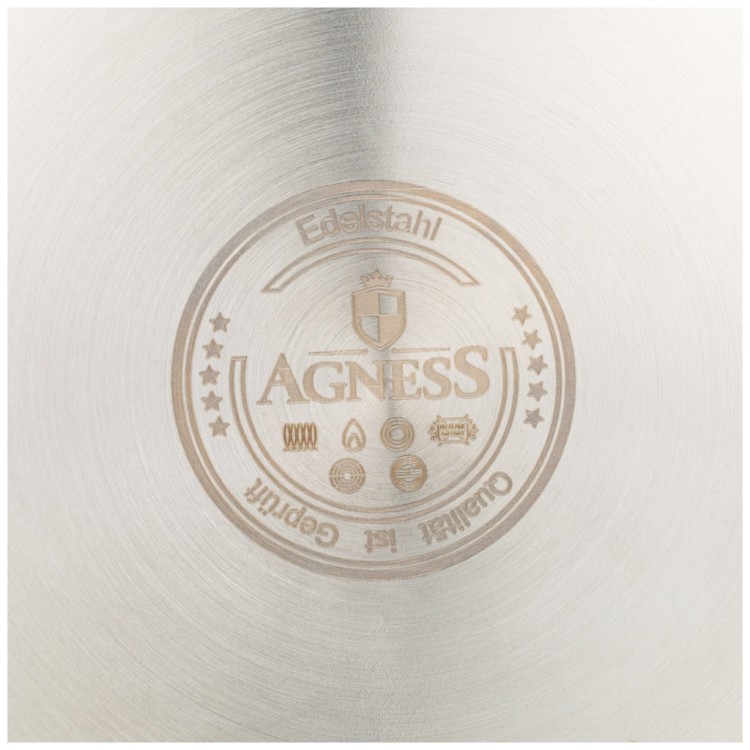 Кастрюля agness "fantasy " со стеклянной крышкой, нерж.сталь, 4,6 л 22х12 см Agness (916-313)