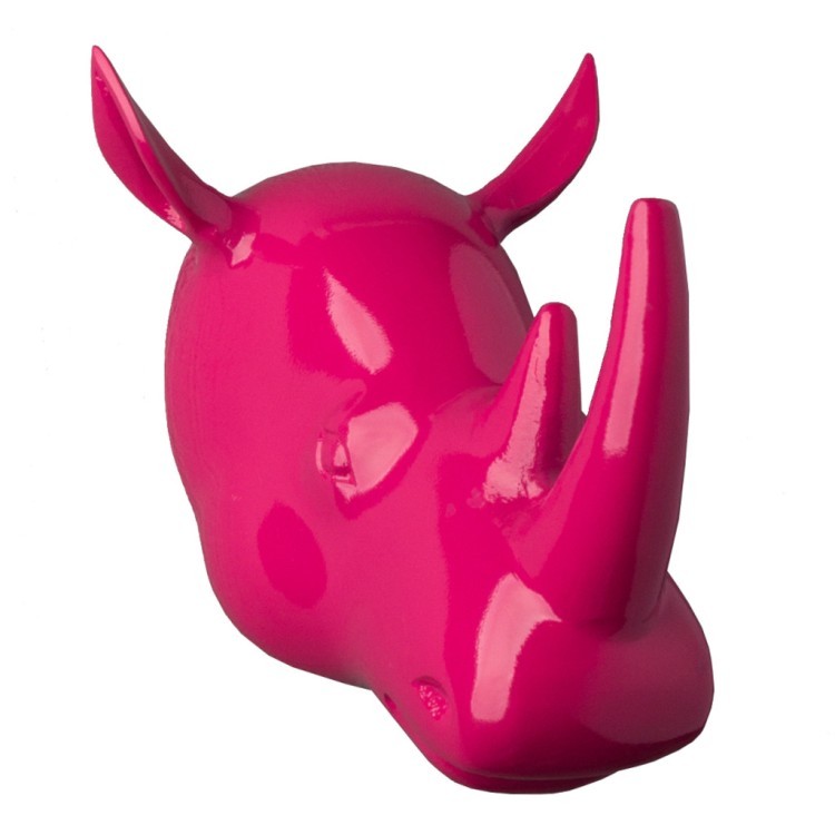 Голова носорога 4004-P, металл, pink, ROOMERS FURNITURE