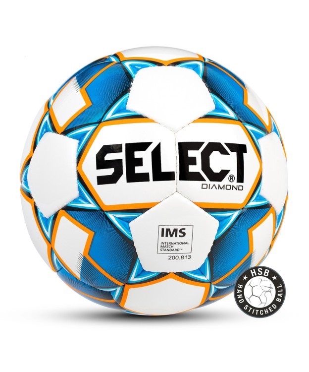 Мяч футбольный Diamond IMS, №5 белый/синий/оранжевый (1480186)