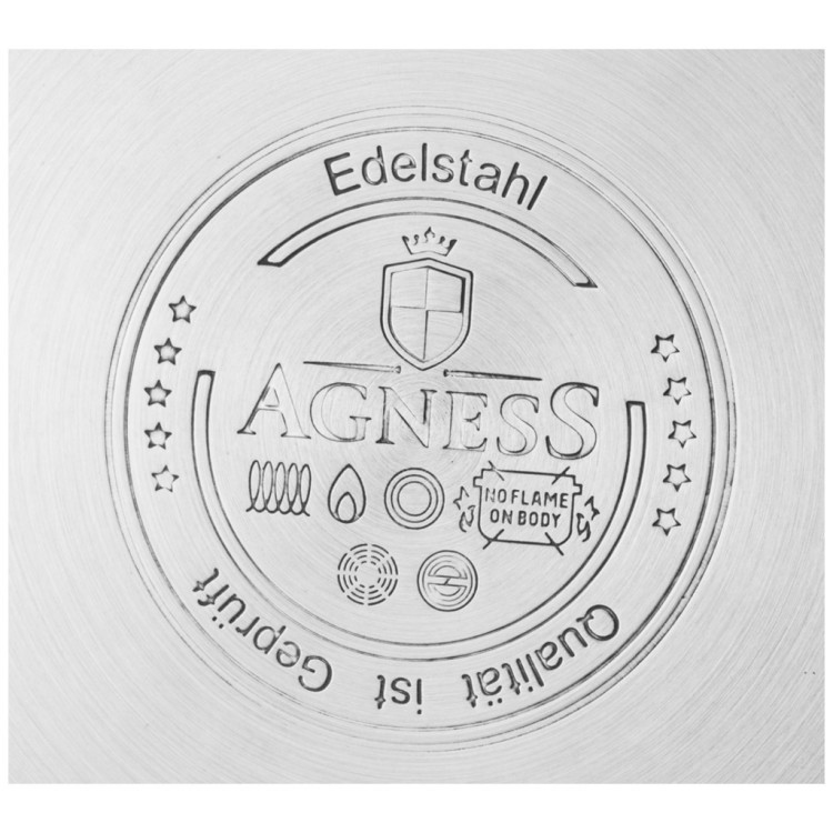 Кастрюля agness со стеклянной крышкой, нерж.сталь, 4,0л 22х11см серия craft collection Agness (914-105)