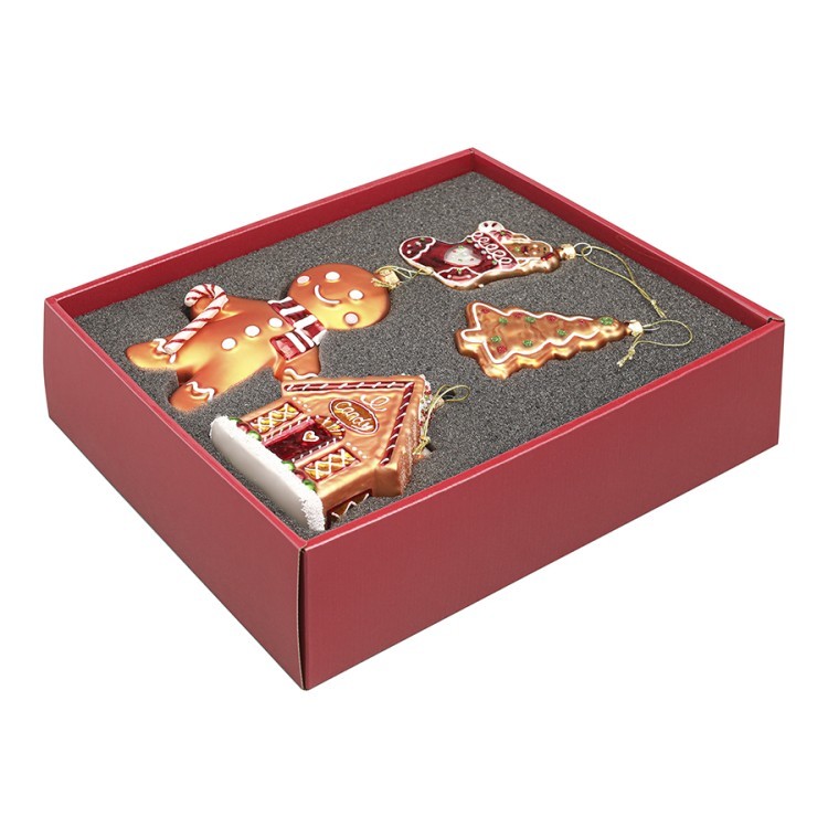 Набор ёлочных украшений ginger celebration из коллекции new year essential, 4 шт. (79397)