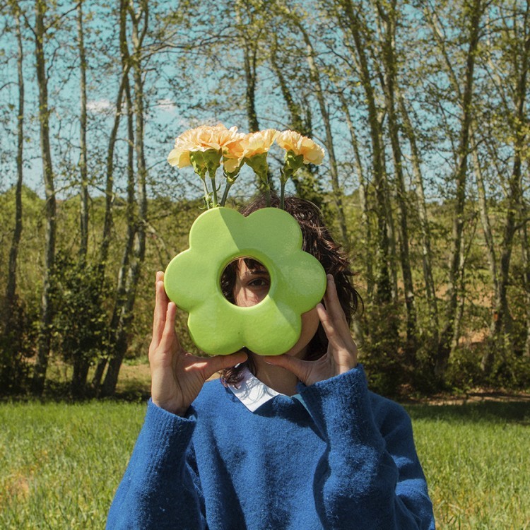 Ваза для цветов daisy, 20 см, зеленая (75938)