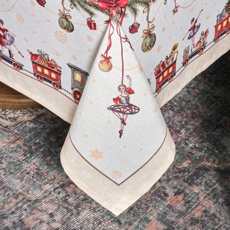 Скатерть  140х400 cm прямоугольная, "щелкунчик" цвет: бежевый, tm lefard, полиэстер 100% Lefard (986-002-22)