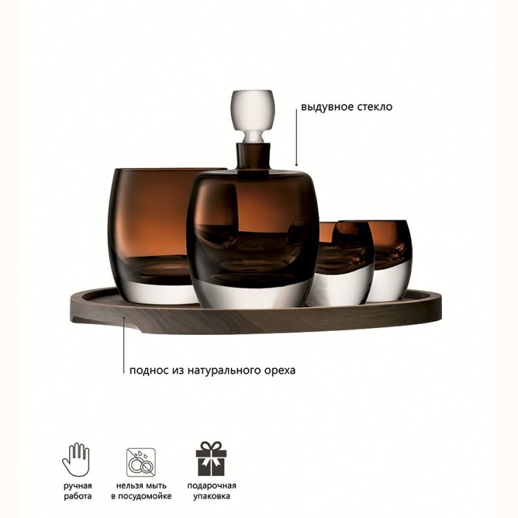 Набор для виски whisky club, коричневый, 5 пред. (66211)