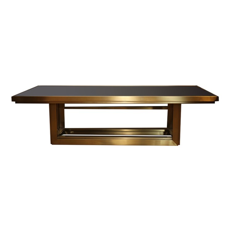 Стол кофейный Z0267, стекло, нержавеющая сталь, black/matte gold, ROOMERS FURNITURE