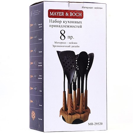 Кухонный набор на подставке 8 пр нейлон/термопластик Mayer&Boch (29520) Кухонный набор на подставке 8 пр нейлон/термопластик Mayer&Boch (29520)