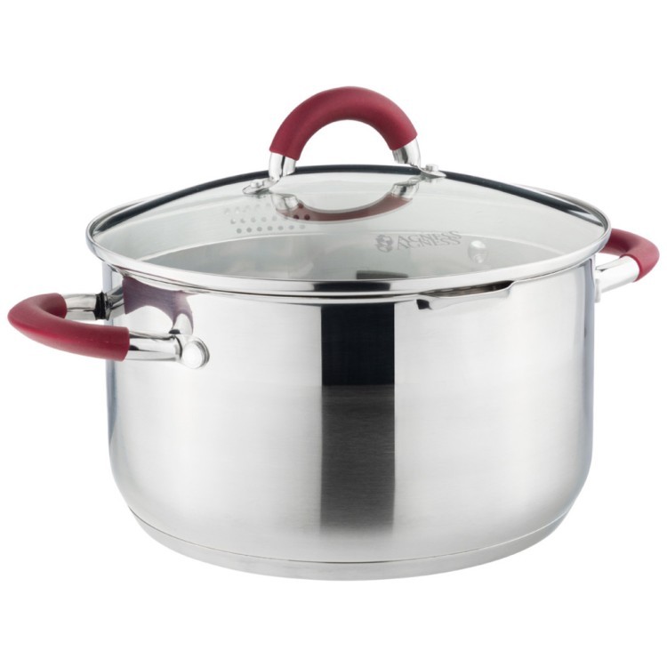 Кастрюля agness "profi home" со стеклянной крышкой, 5,0л 24x13.5 см цвет ручек:бордо Agness (914-208) Кастрюля agness "profi home" со стеклянной крышкой, 5,0л 24x13.5 см цвет ручек:бордо Agness (914-208)