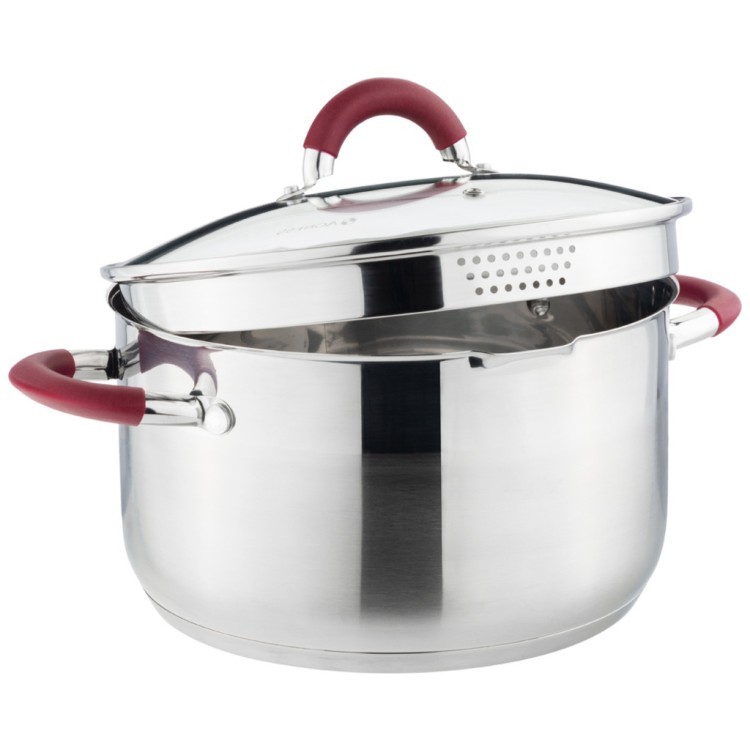 Кастрюля agness "profi home" со стеклянной крышкой, 5,0л 24x13.5 см цвет ручек:бордо Agness (914-208) Кастрюля agness "profi home" со стеклянной крышкой, 5,0л 24x13.5 см цвет ручек:бордо Agness (914-208)