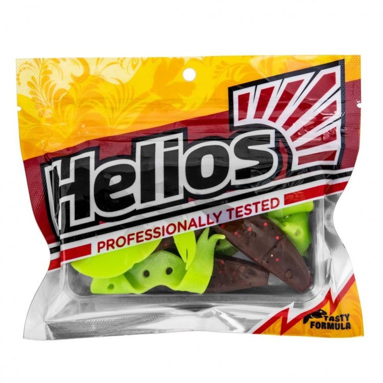 Твистер Helios Kasandra 4"29/10,9см, цвет Rusty Gold & Lime 5 шт HS-34-017 (78204)