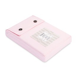 Простыня на резинке из перкаля розового цвета из коллекции stripes, 180х200х30см (80931)