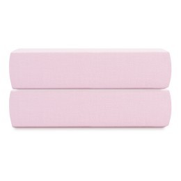 Простыня на резинке из перкаля розового цвета из коллекции stripes, 180х200х30см (80931)