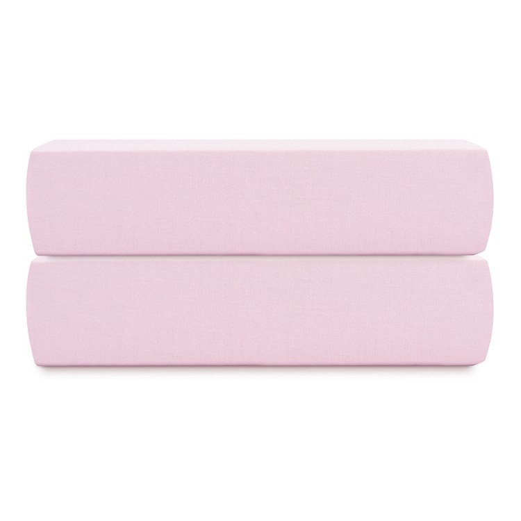 Простыня на резинке из перкаля розового цвета из коллекции stripes, 180х200х30см (80931)