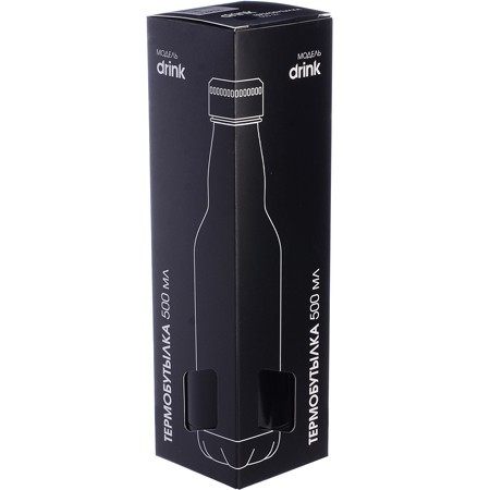 Термобутылка 500мл. Drink, черная (77020-2) Термобутылка 500мл. Drink, черная (77020-2)