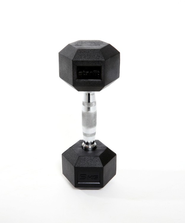Гантель гексагональная DB-301 5 кг, обрезиненная, черный (1484592)
