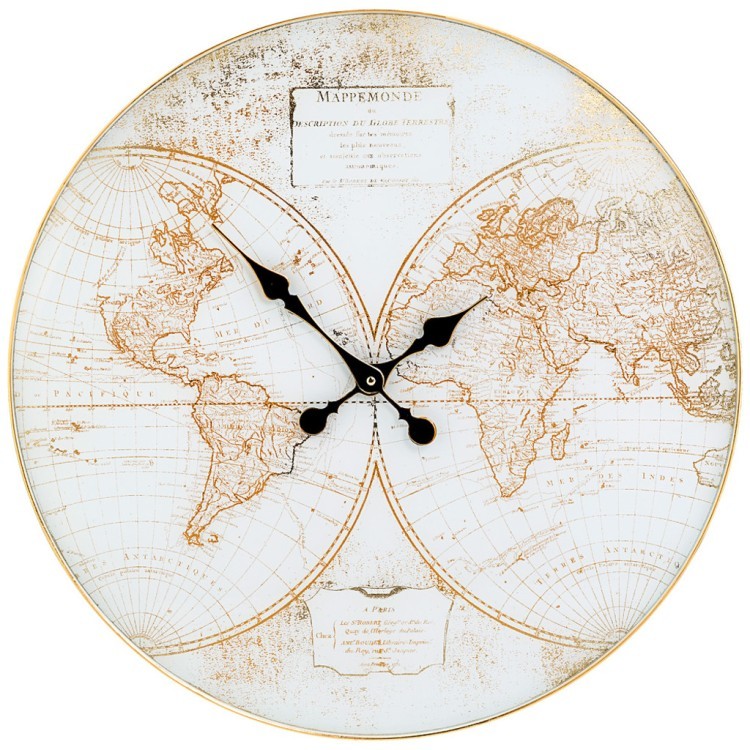 Часы настенные кварцевые "карта мира"  59,5*59,5*6 см Lefard (108-124)