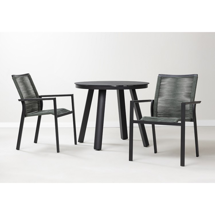 Стол обеденный leif, D90 см, темно-серый (75810)
