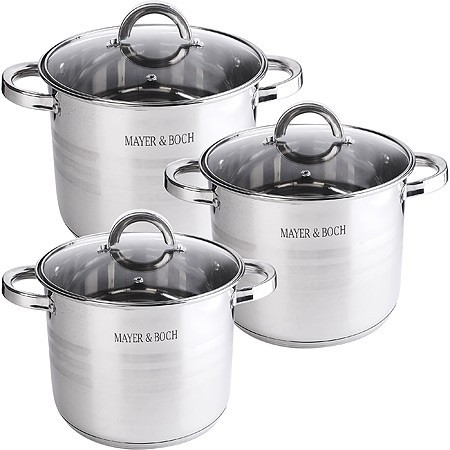 Набор посуды 6пр 5,7+7,2+9,0 л Mayer&Boch (30954)