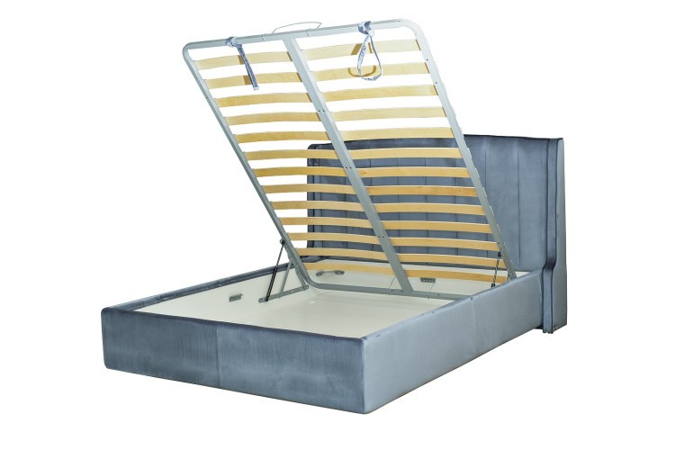 Кровать Odry c подъем.мех.вельвет синий Velv SIN 186*220*120 (TT-00016639)