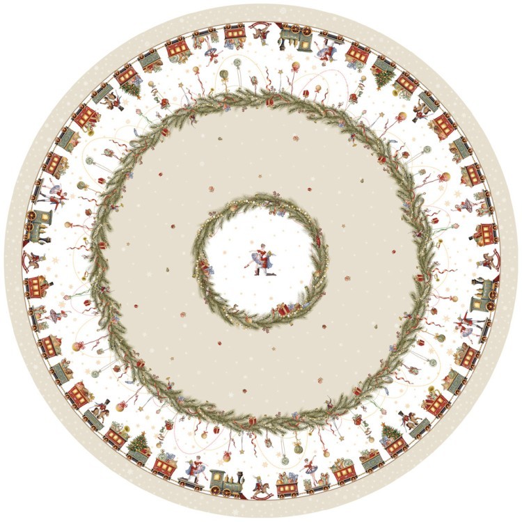 Скатерть  d220 cm круглая, "щелкунчик" цвет: бежевый, tm lefard, полиэстер 100% Lefard (986-002-26)