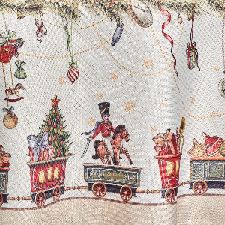 Скатерть  d220 cm круглая, "щелкунчик" цвет: бежевый, tm lefard, полиэстер 100% Lefard (986-002-26)