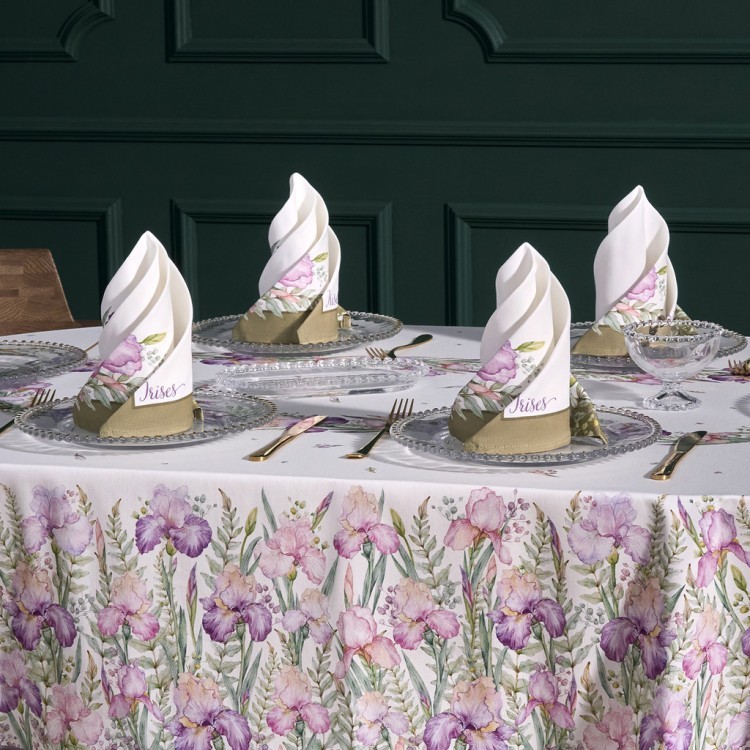 Набор салфеток из 2-х шт "ирисы",40х40см, 100% хлопок,белый,твил, Lefard (850-743-8)