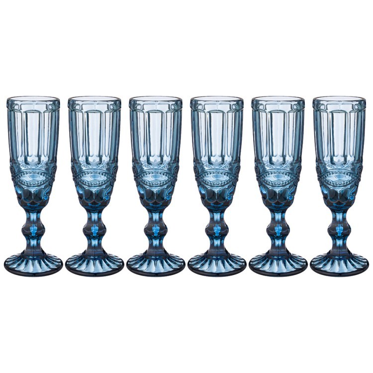 Набор бокалов для шампанского "серпентина" из 6шт. серия "muza color" 150мл. / в=20 см Lefard (781-100)