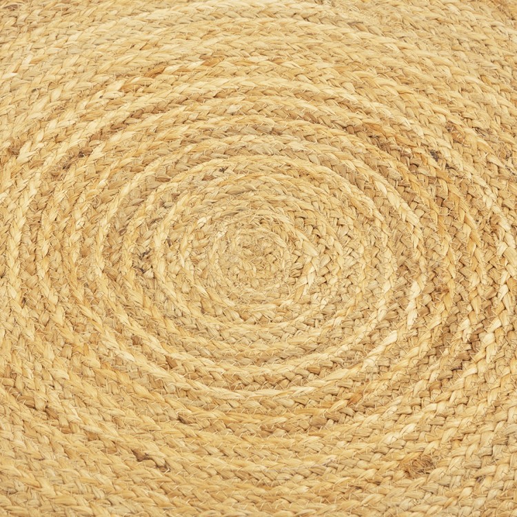 Ковер из джута круглый с вставками белого цвета из коллекции ethnic, 90см (76014)