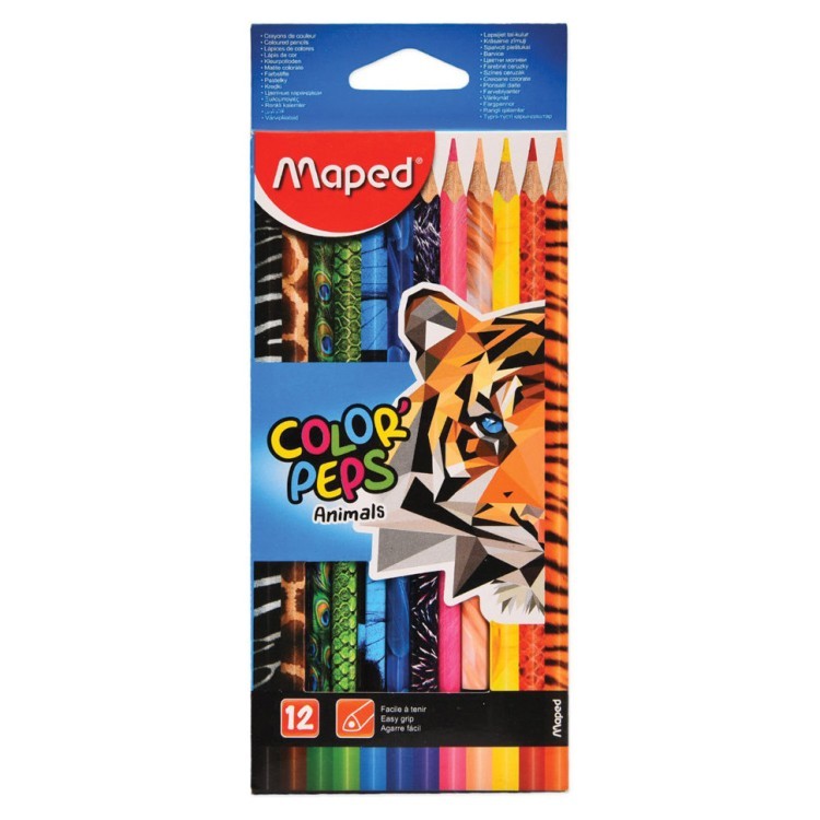 Карандаши цветные трехгранные Maped Color'Peps Animals 12 цветов 832212/181596 (3) (65757)