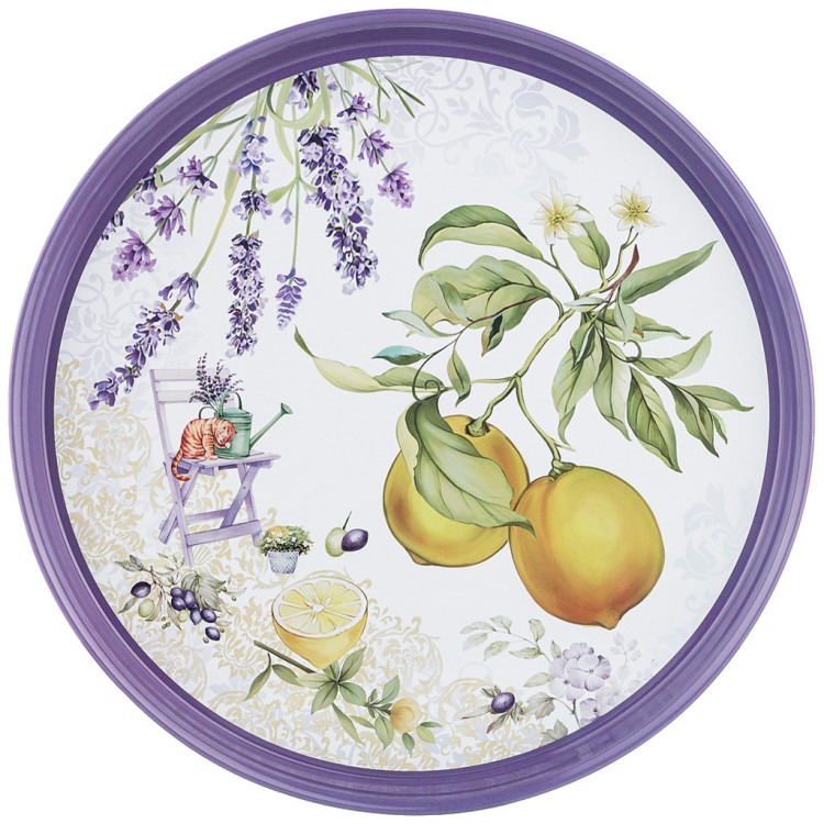 Поднос сервировочный agness "прованс лимоны" 33*2,1 см Agness (898-233)
