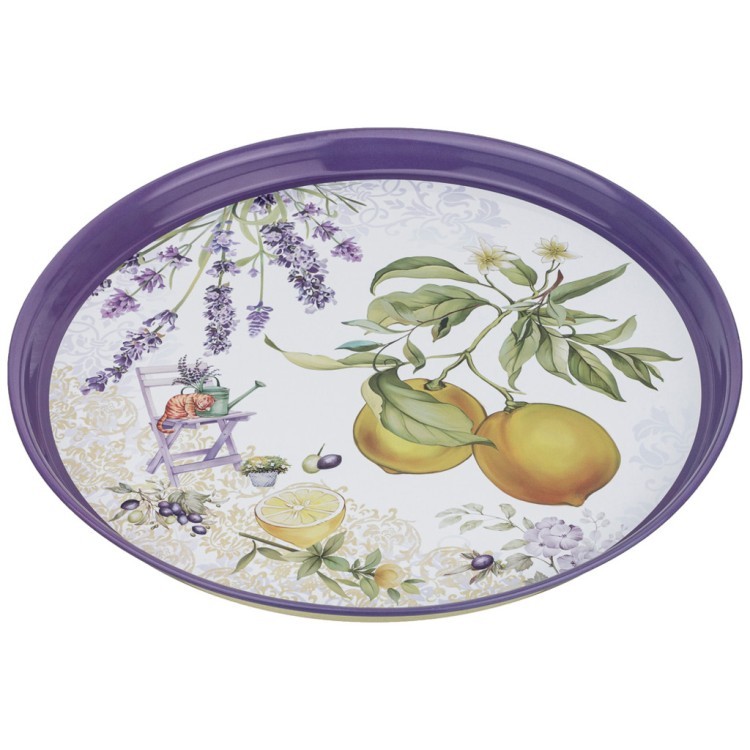 Поднос сервировочный agness "прованс лимоны" 33*2,1 см Agness (898-233)