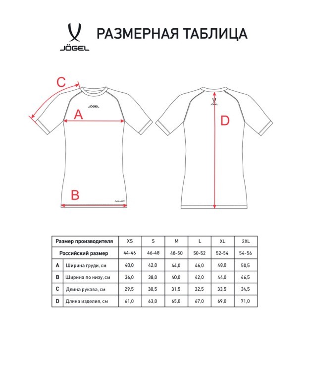 Футболка компрессионная JÖGEL PerFormDRY Baselayer Tee SS 2, красный (2110062) Футболка компрессионная JÖGEL PerFormDRY Baselayer Tee SS 2, красный (2110062)