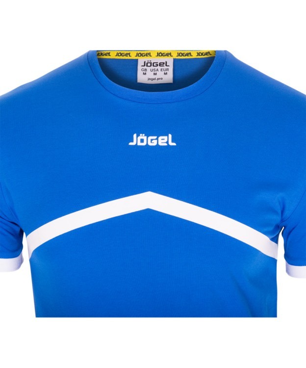 Футболка тренировочная JCT-1040-071, хлопок, синий/белый, детский (434654)