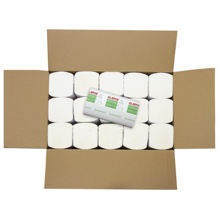 Полотенца бумажные 200 шт Laima (H3) Advanced White 2-сл. белые к-т 15 пачек 23х20,5 111341 (1) (89350)
