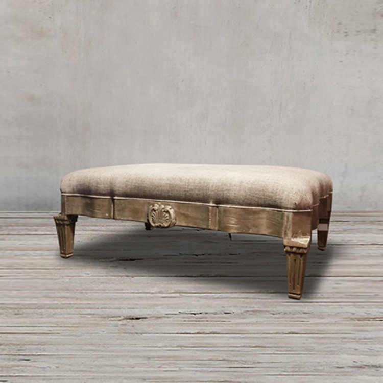 Пуф Гранд Дюшес VT10984-A1-A2711500, дерево, текстиль, grey/brown, ROOMERS FURNITURE Пуф Гранд Дюшес VT10984-A1-A2711500, дерево, текстиль, grey/brown, ROOMERS FURNITURE