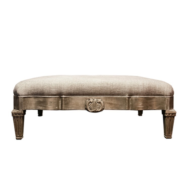 Пуф Гранд Дюшес VT10984-A1-A2711500, дерево, текстиль, grey/brown, ROOMERS FURNITURE Пуф Гранд Дюшес VT10984-A1-A2711500, дерево, текстиль, grey/brown, ROOMERS FURNITURE