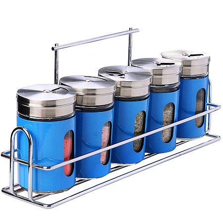 Набор для специй на подставке 6пр стекло/нерж (16 специй внутри) Mayer&Boch (40482)