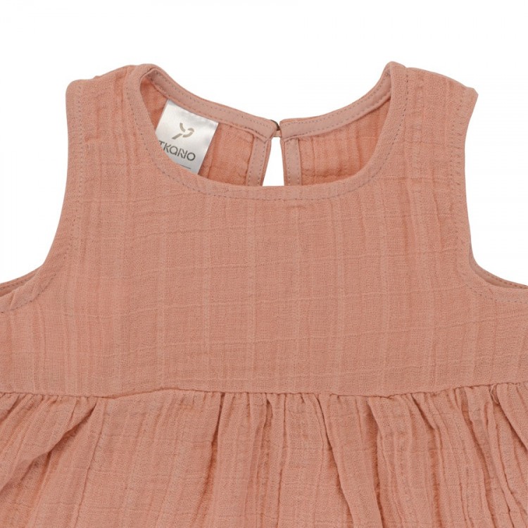 Платье без рукава из хлопкового муслина цвета пыльной розы из коллекции essential 24-36m (69599)